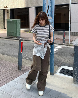 Cargo wide cotton pants