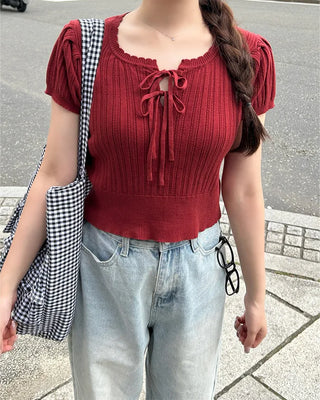 Checkered frill shoulder bag