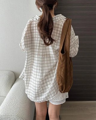 See-through check shirt