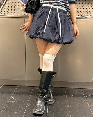 Two-tone balloon mini skirt