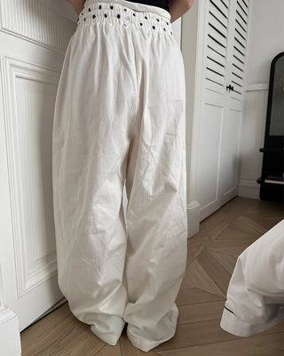 Polka Dot Layered Wide Pants