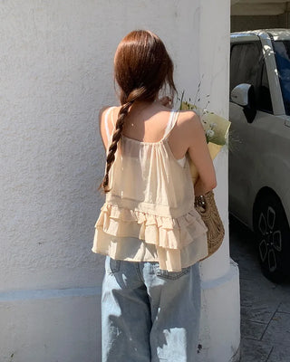 Frilled tiered blouse