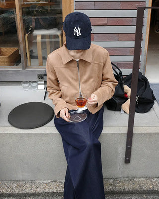 Suede cropped jacket