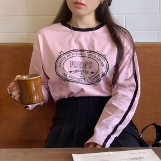 Printed loose-fit long-sleeve T-shirt (2c)