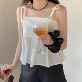 Bustier frill layered sleeveless top (2c)