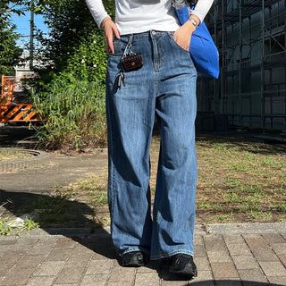 Wide denim pants