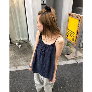 Checked Shirred Camisole
