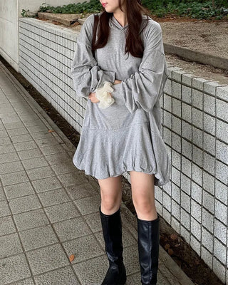 Peplum hoodie dress