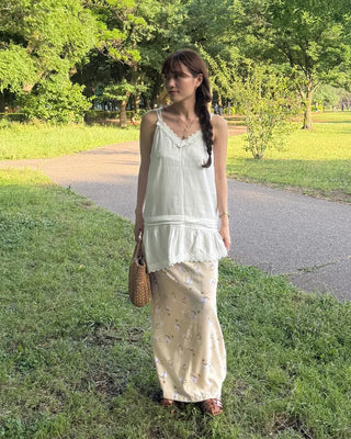 Flower long skirt