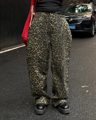 Leopard print cotton pants