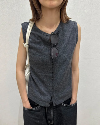 Front button knit vest