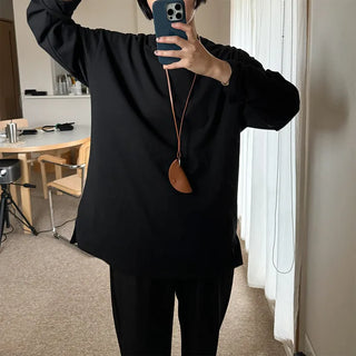 Oversized basic long-sleeved T-shirt