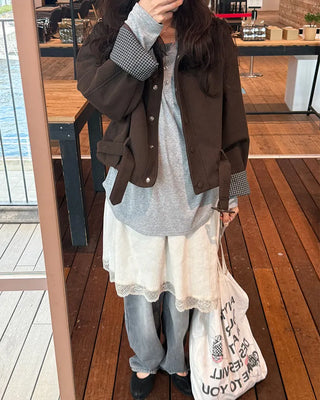 Half-open long T-shirt