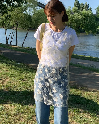 Sheer layered floral dress