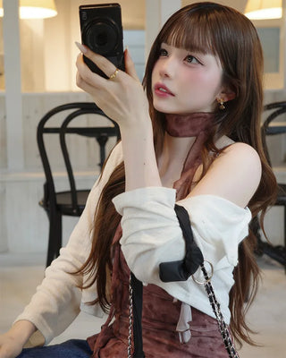 Double-breasted linen cardigan
