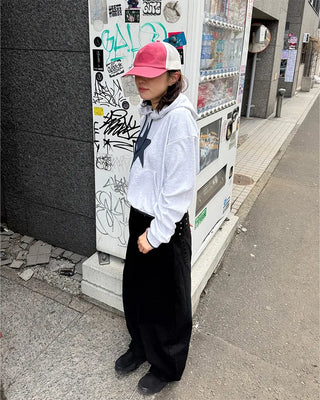 Loose-fit star hooded parka