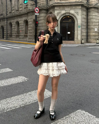 Lace frill shorts