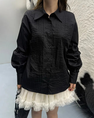 (ORIGINAL) Basic Pintuck Shirring Shirt