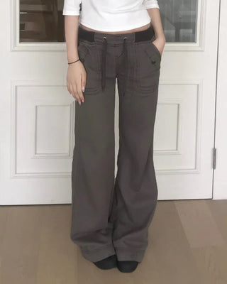 wide waist frare pants