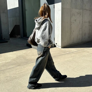 Vintage wide-leg denim pants