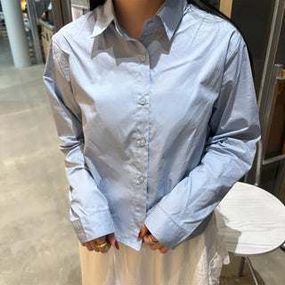 Point pocket cropped shirt