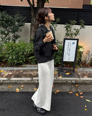 Ribbed long skirt