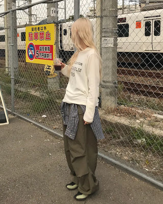 Nylon wide Joker pants