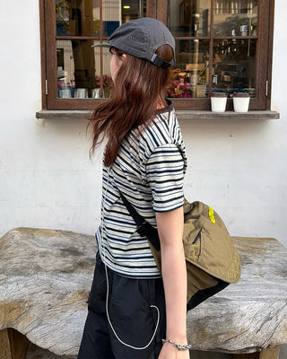 Multi-border ringer T-shirt