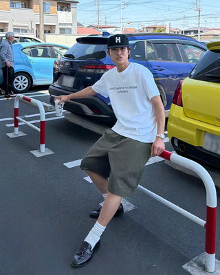 Roll-up chino shorts