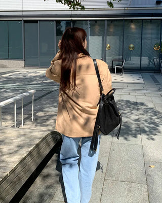 Three-button suede jacket