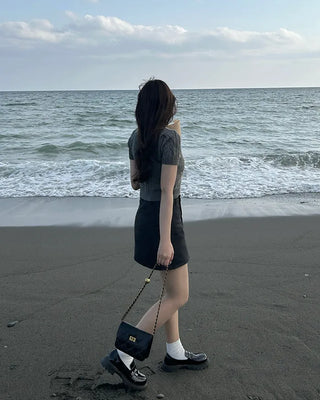 Pearl Cable Knit Short Sleeve Knit