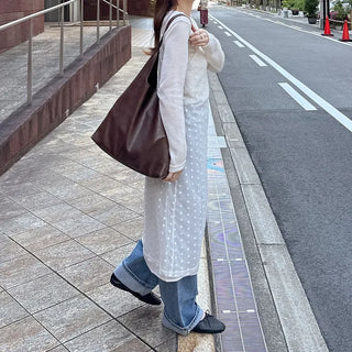Faux leather tote bag