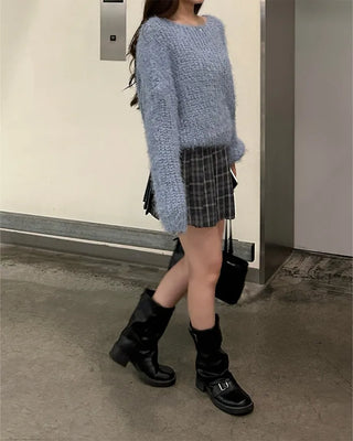 Buckle Round Mid-Calf Boots