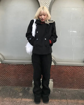 Double-breasted short coat
