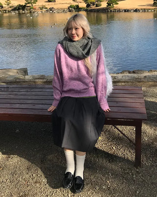 V-neck oversized knit