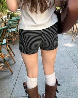 Striped micro shorts