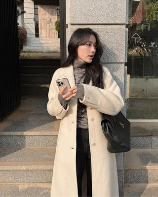 Wool blend handmade long coat