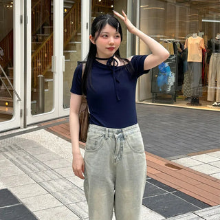 Unbalanced Strap T-Shirt