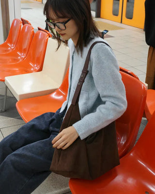 Suede shoulder bag