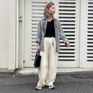 Unisex seersucker check shirt