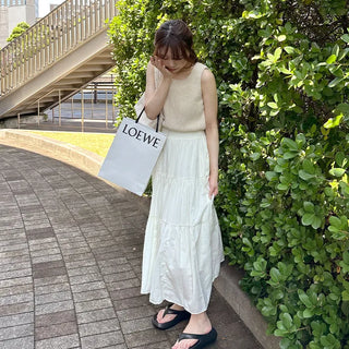 Tiered long skirt