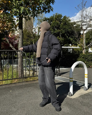 Checked padded jumper