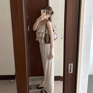 Wrinkle top and pants set