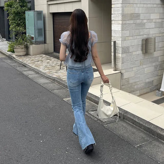 Flared Fit Denim Pants