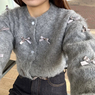 Ribbon Round Cardigan