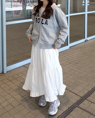 Can-can frill long skirt