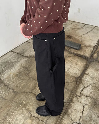 Side-point cotton pants