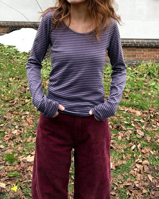 2-way striped long-sleeve T-shirt