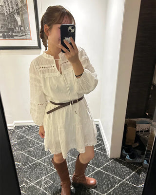 Bohemian Belt Set Flare Mini Dress