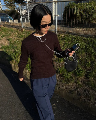 Wool Round Slim Knit